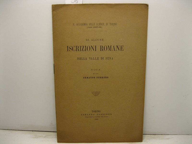 Di alcune iscrizioni romane della valle di Susa